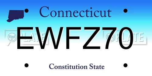 EWFZ70 Connecticut License Plate