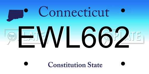 EWL662 Connecticut License Plate