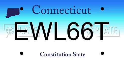 EWL66T Connecticut License Plate