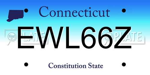 EWL66Z Connecticut License Plate