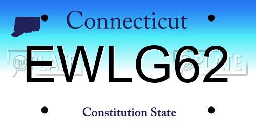EWLG62 Connecticut License Plate