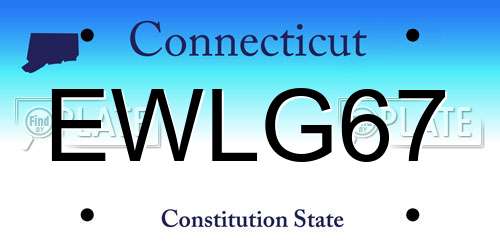 EWLG67 Connecticut License Plate