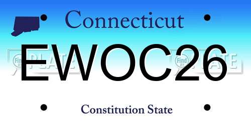 EWOC26 Connecticut License Plate