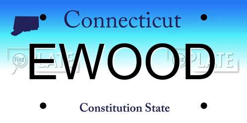 EWOOD Connecticut License Plate