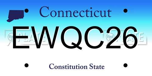EWQC26 Connecticut License Plate