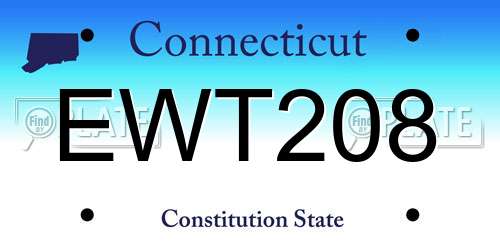 EWT208 Connecticut License Plate