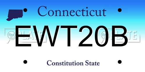 EWT20B Connecticut License Plate