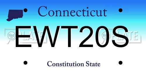 EWT20S Connecticut License Plate