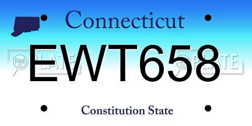 EWT658 Connecticut License Plate