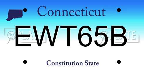 EWT65B Connecticut License Plate