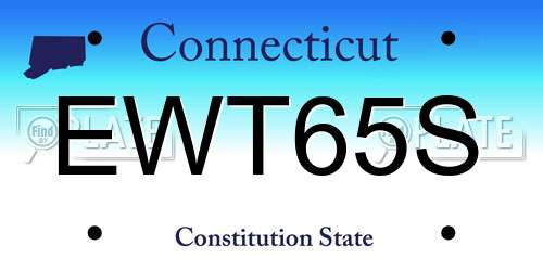 EWT65S Connecticut License Plate