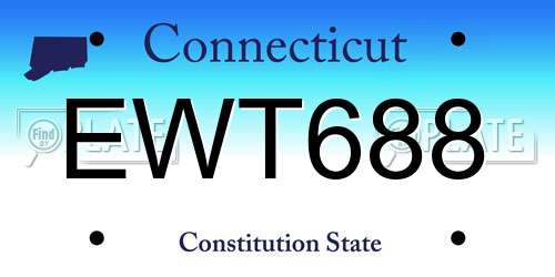 EWT688 Connecticut License Plate