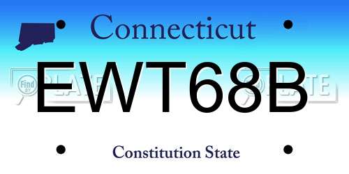 EWT68B Connecticut License Plate