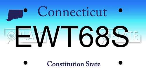 EWT68S Connecticut License Plate