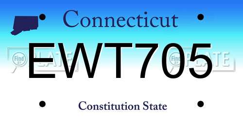 EWT705 Connecticut License Plate