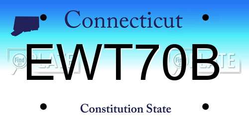 EWT70B Connecticut License Plate