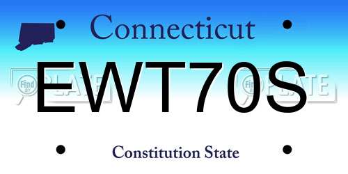 EWT70S Connecticut License Plate