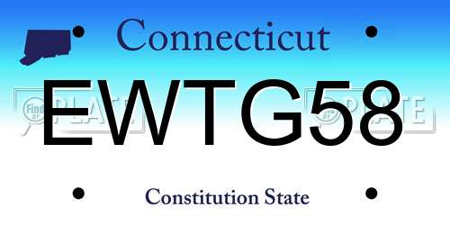 EWTG58 Connecticut License Plate