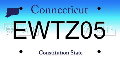 EWTZ05 Connecticut License Plate