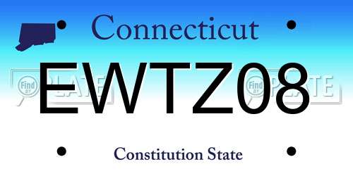 EWTZ08 Connecticut License Plate