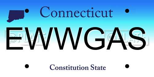 EWWGAS Connecticut License Plate