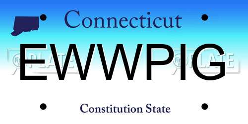 EWWPIG Connecticut License Plate