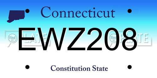 EWZ208 Connecticut License Plate