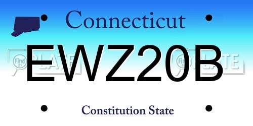 EWZ20B Connecticut License Plate