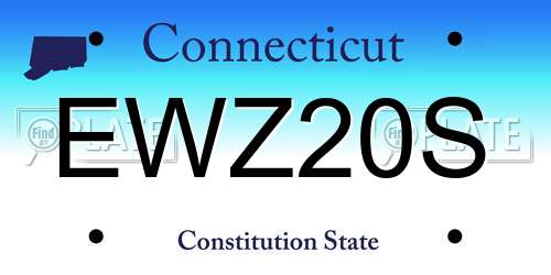 EWZ20S Connecticut License Plate