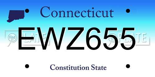 EWZ655 Connecticut License Plate