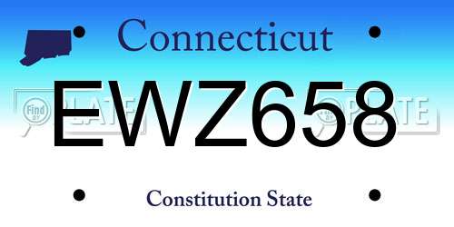 EWZ658 Connecticut License Plate