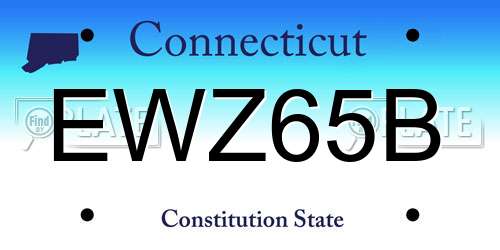 EWZ65B Connecticut License Plate