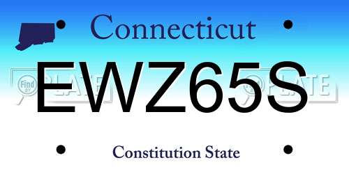 EWZ65S Connecticut License Plate