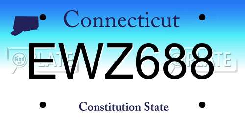 EWZ688 Connecticut License Plate