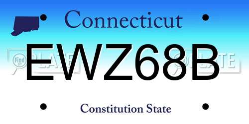 EWZ68B Connecticut License Plate
