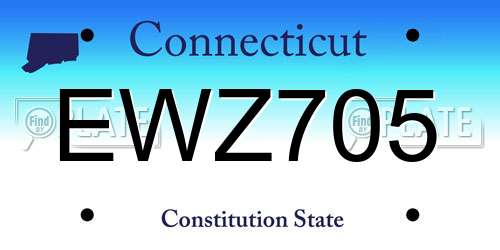 EWZ705 Connecticut License Plate