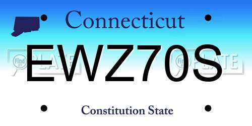 EWZ70S Connecticut License Plate