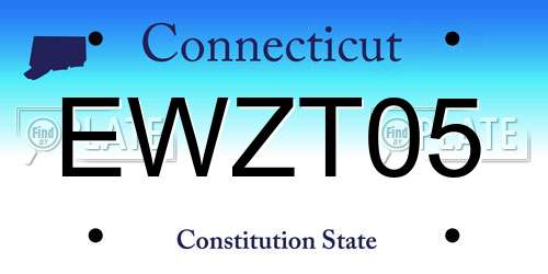 EWZT05 Connecticut License Plate