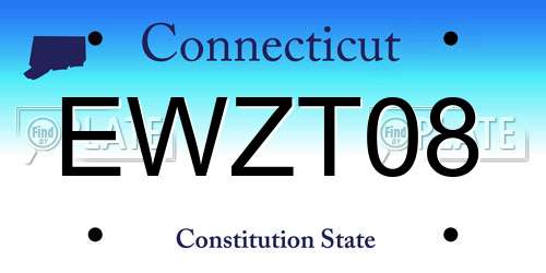 EWZT08 Connecticut License Plate