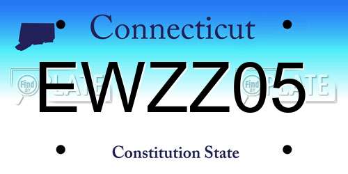 EWZZ05 Connecticut License Plate