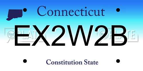 EX2W2B Connecticut License Plate