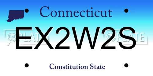 EX2W2S Connecticut License Plate