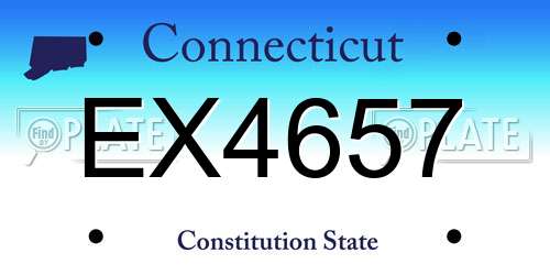 EX4657 Connecticut License Plate