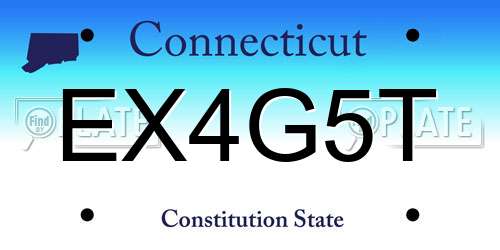 EX4G5T Connecticut License Plate
