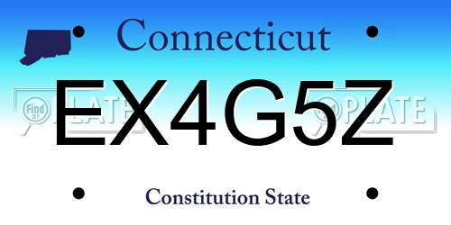EX4G5Z Connecticut License Plate