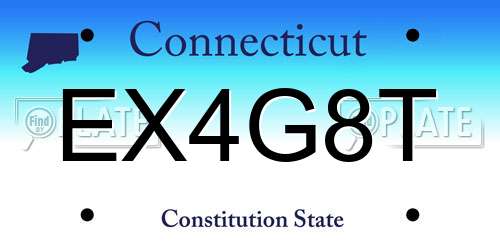 EX4G8T Connecticut License Plate