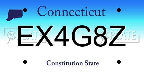EX4G8Z Connecticut License Plate