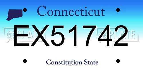 EX51742 Connecticut License Plate