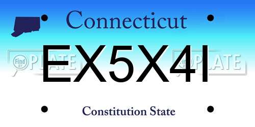 EX5X4I Connecticut License Plate