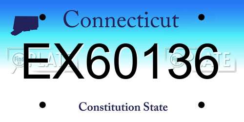 EX60136 Connecticut License Plate